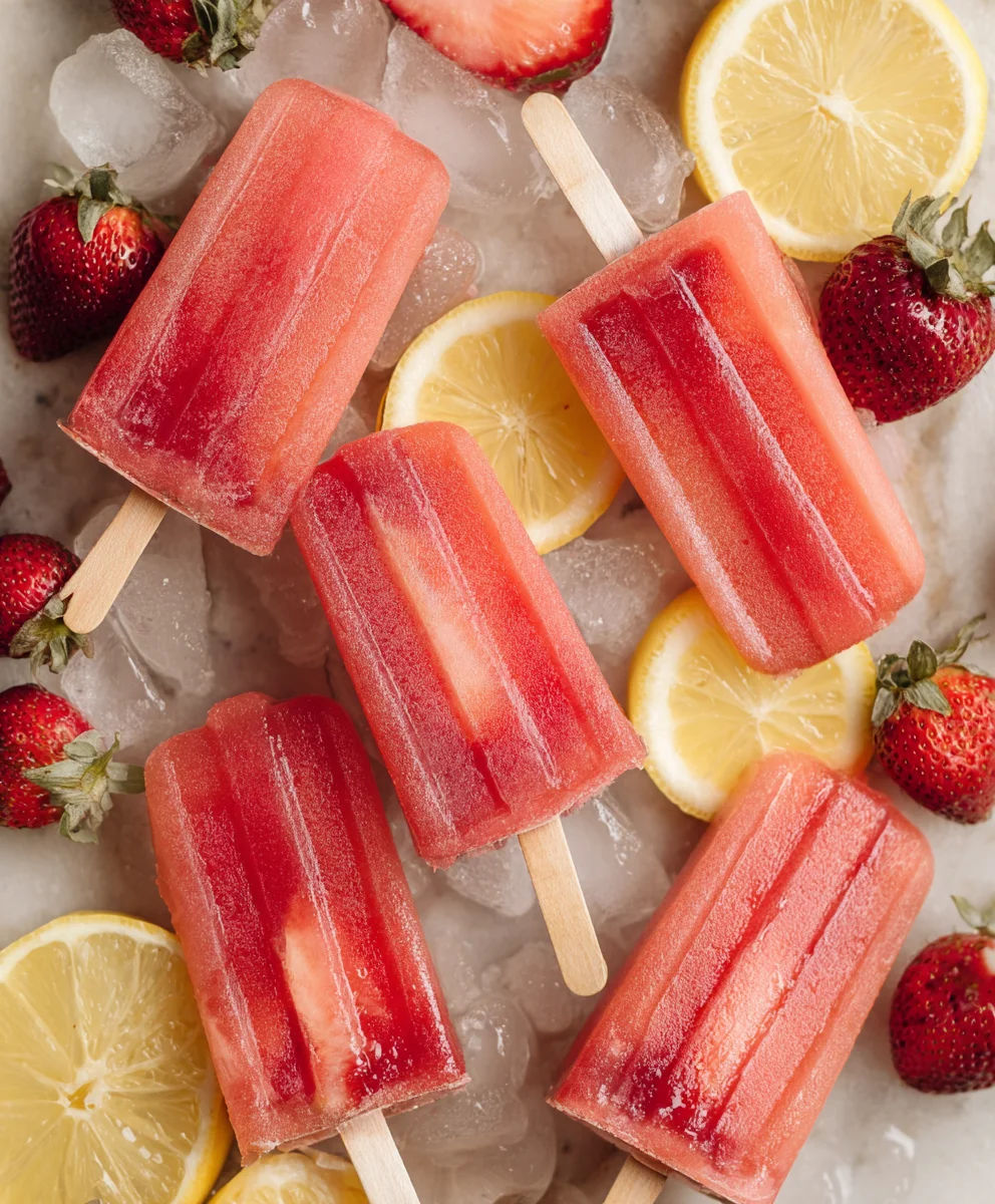 Refreshing Strawberry Lemonade Popsicles-Easy Treat