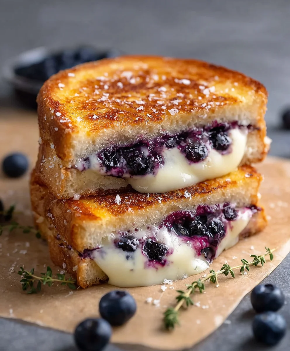 Crispy Blueberry Grilled Cheese-Sweet & Savory Delight
