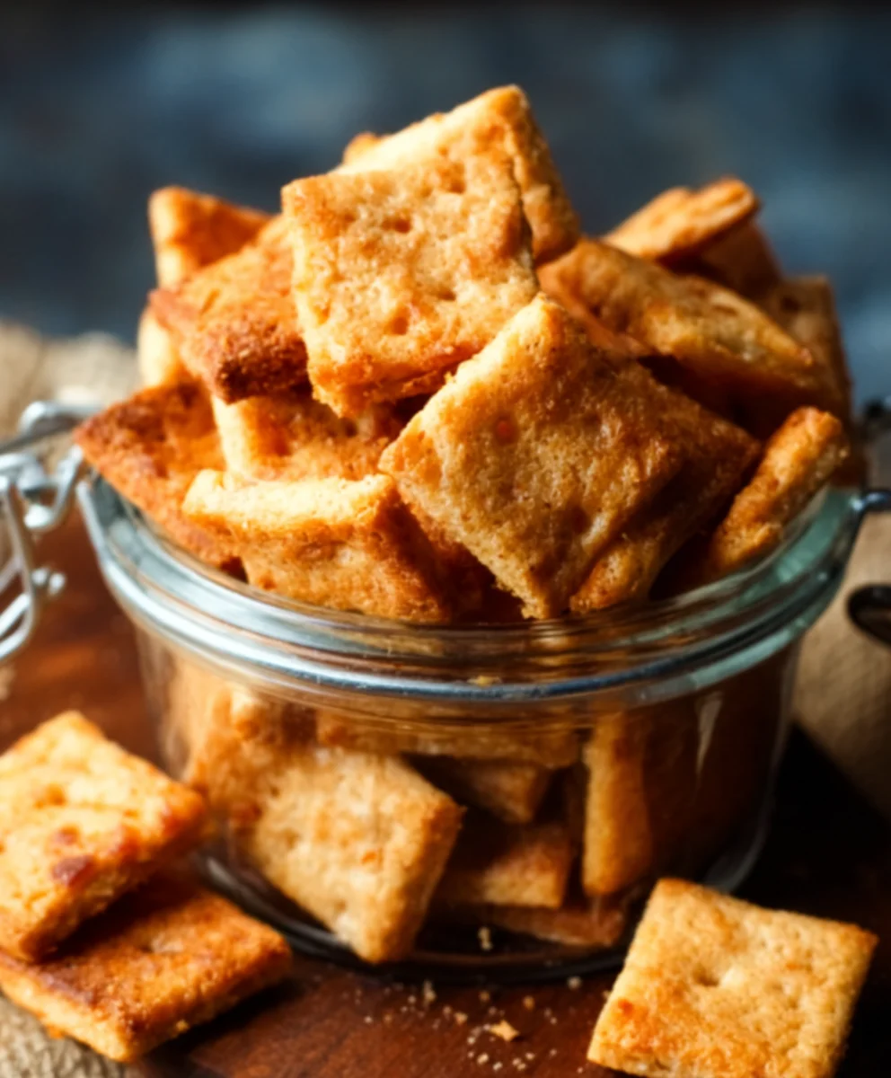 Easy Sourdough Cheese Crackers - Crispy Homemade Snack