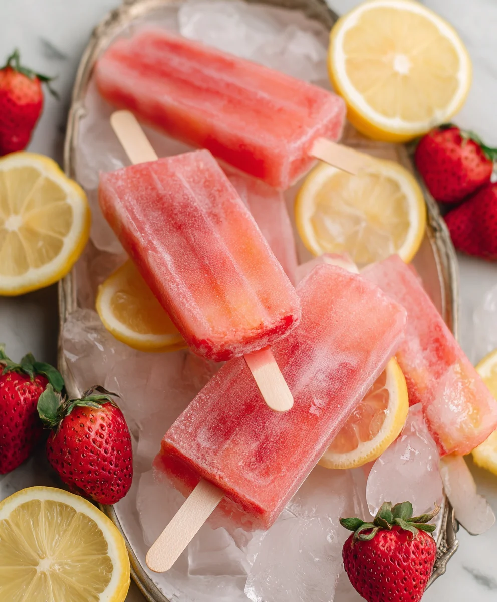 Refreshing Strawberry Lemonade Popsicles-Easy Treat