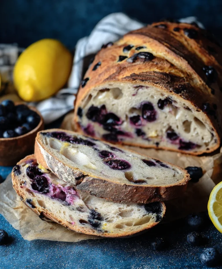 Lemon Blueberry Sourdough Bread-Easy Recipe