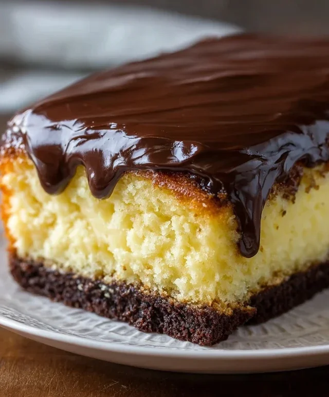 Boston Cream Poke Cake