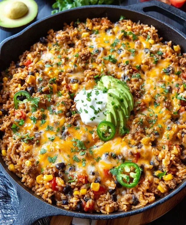 Cheesy Taco Rice Skillet