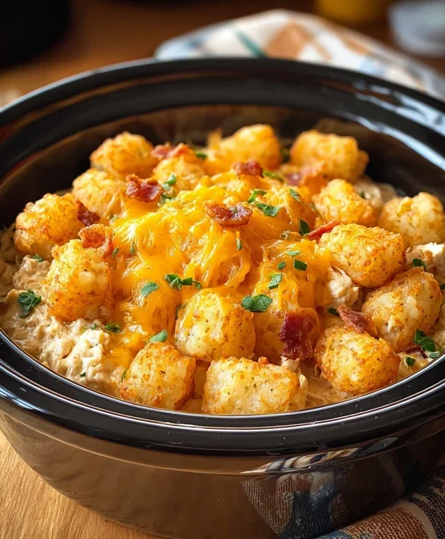 Crock Pot Chicken Tater Tot Casserole