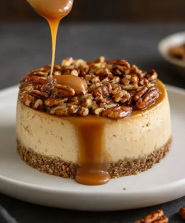Vegan Caramel Pecan Cheesecake