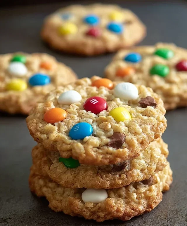 M&M Rice Krispies Cookies
