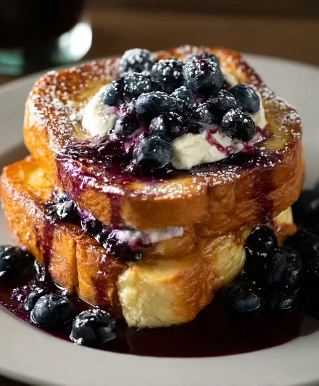Blueberry Cream Cheese Stuffed French Toast