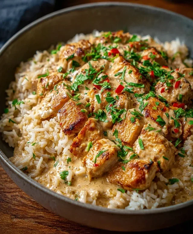 High Protein Creamy Cajun Chicken Rice