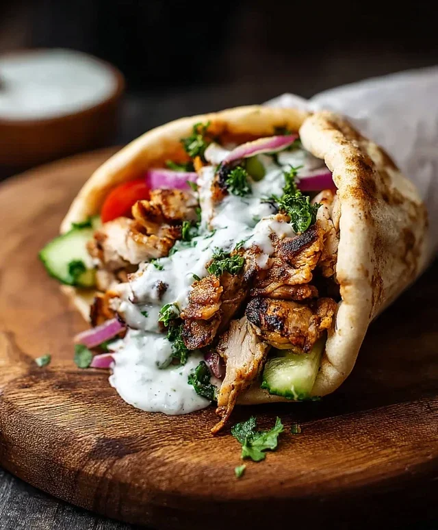 Chicken Shawarma with Garlic Sauce Recipe (Easy & Delicious)
