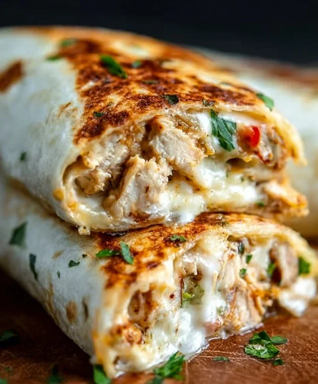 Cheesy Garlic Chicken Wraps