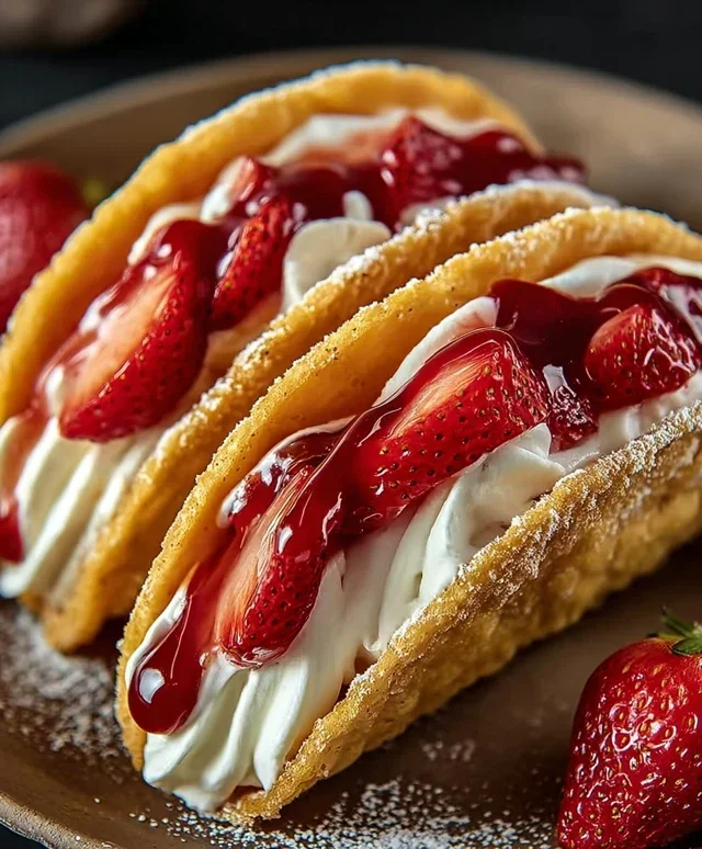 Strawberry Cheesecake Dessert Tacos
