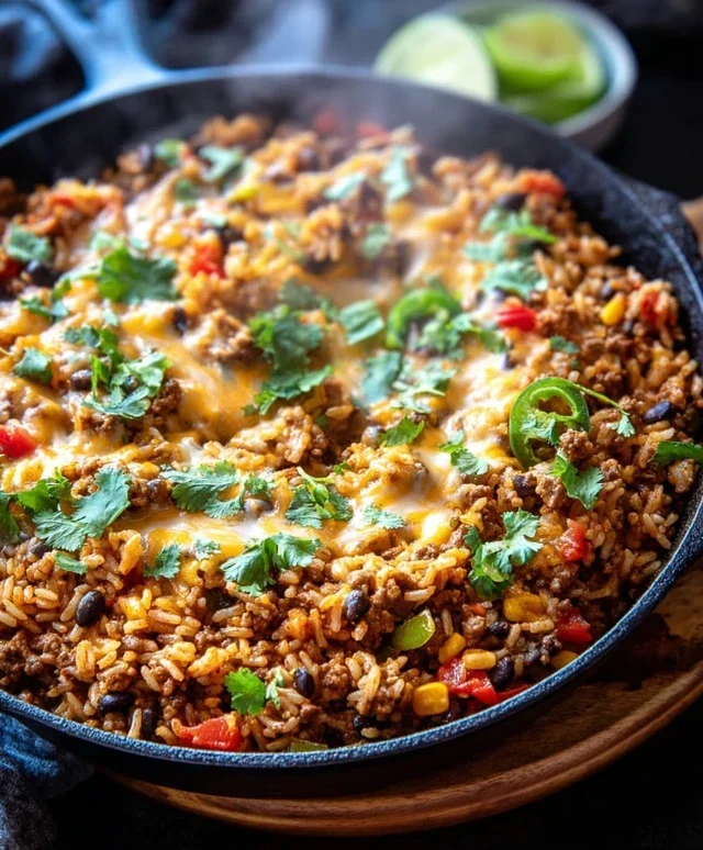 Cheesy Taco Rice Skillet