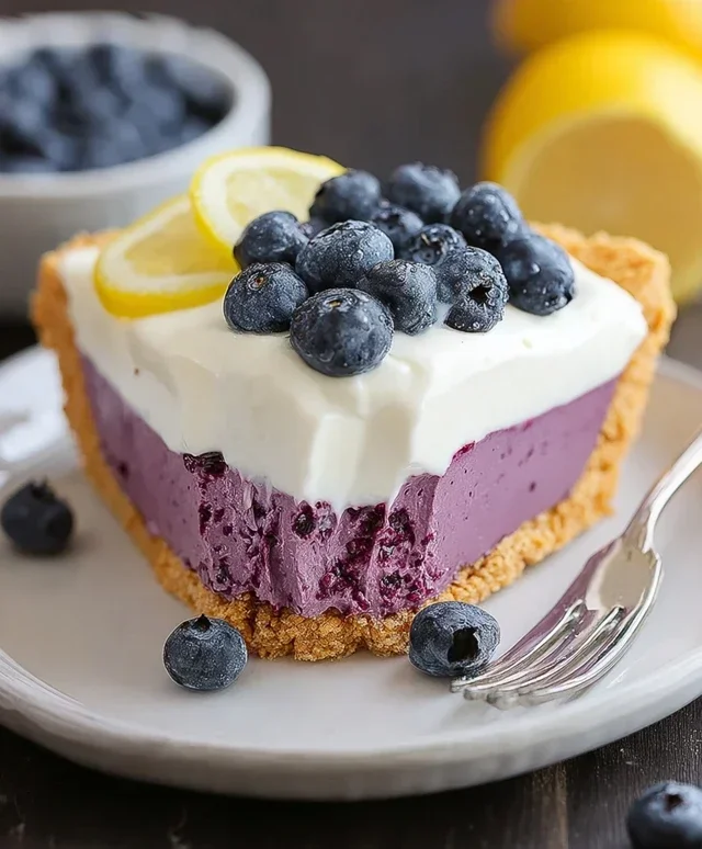 No Bake Lemon Blueberry Pie