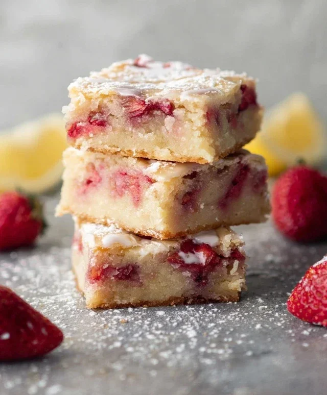 Strawberry Lemon Blondies