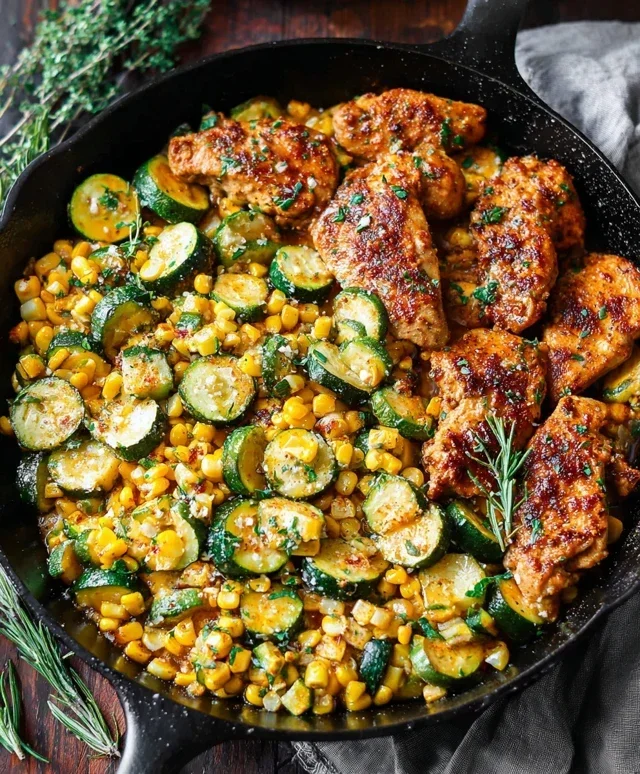 Garlic Butter Chicken with Zucchini and Corn - One-Pan, 30-Minute Meal
