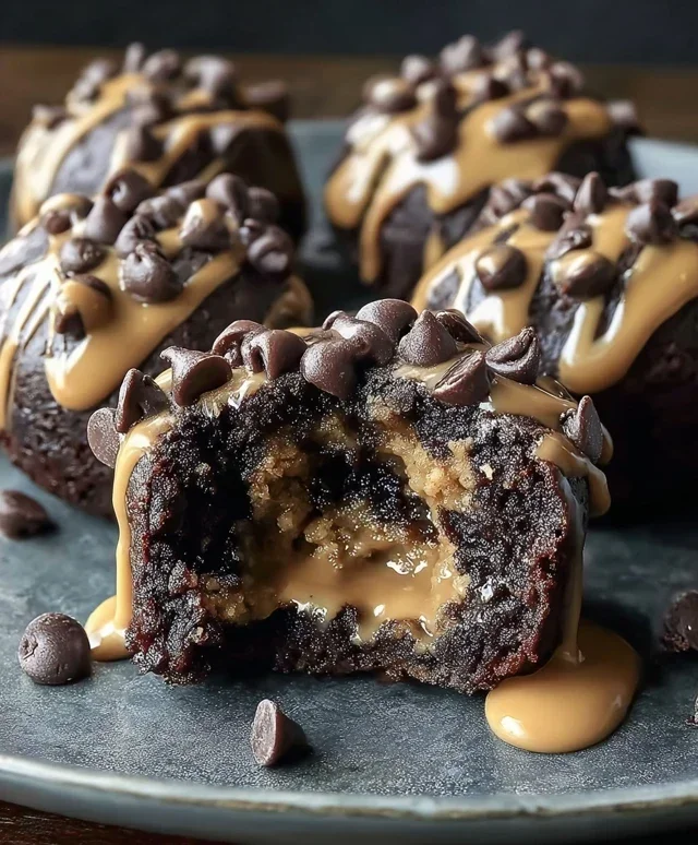 Chocolate Chip Cookie Dough Brownie Bombs