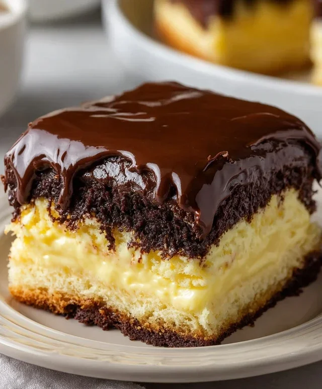 Boston Cream Poke Cake
