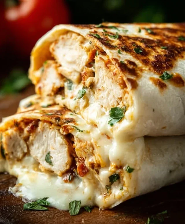Cheesy Garlic Chicken Wraps