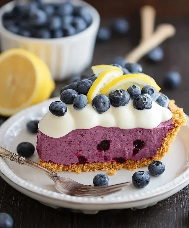 No Bake Lemon Blueberry Pie