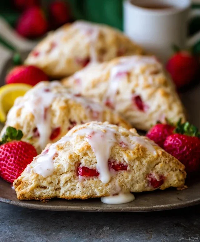 Strawberry Lemon Cream Scones