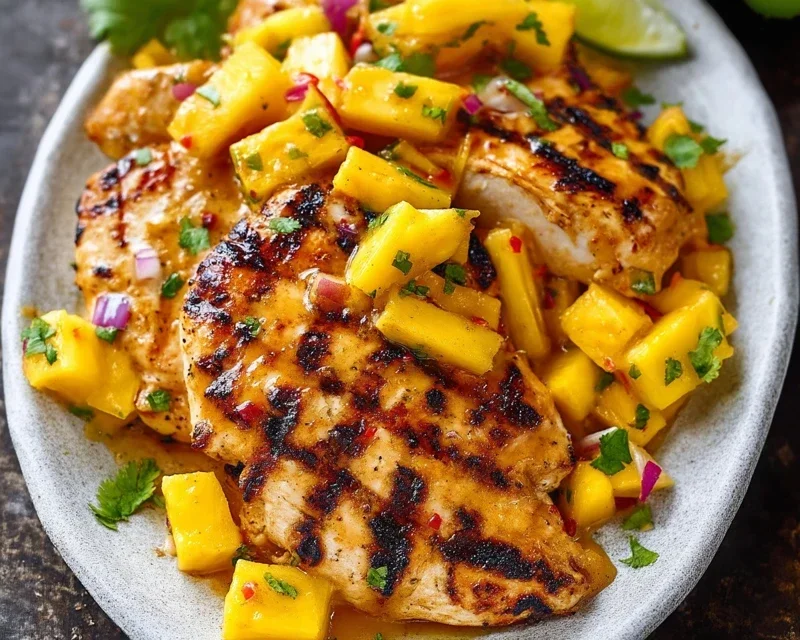 Grilled Mango Pineapple Chicken
