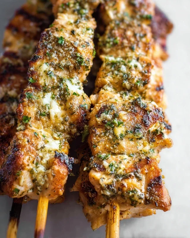 Garlic Parmesan Chicken Skewers