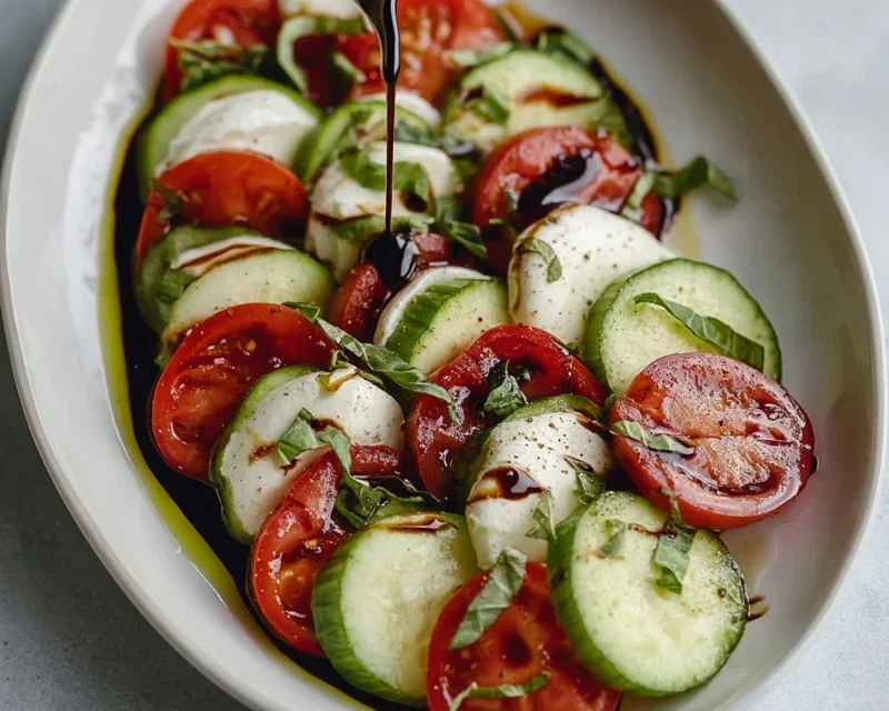 Fresh Cucumber Caprese Salad