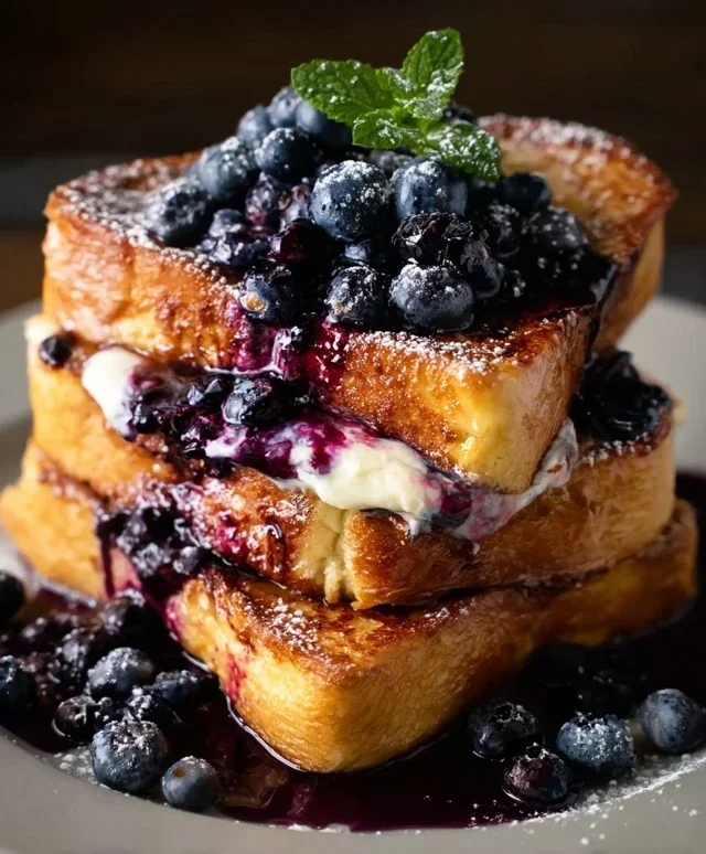 Blueberry Cream Cheese Stuffed French Toast