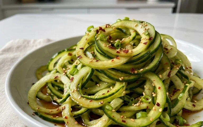 Spiral Cucumber Salad: Korean-Inspired Recipe
