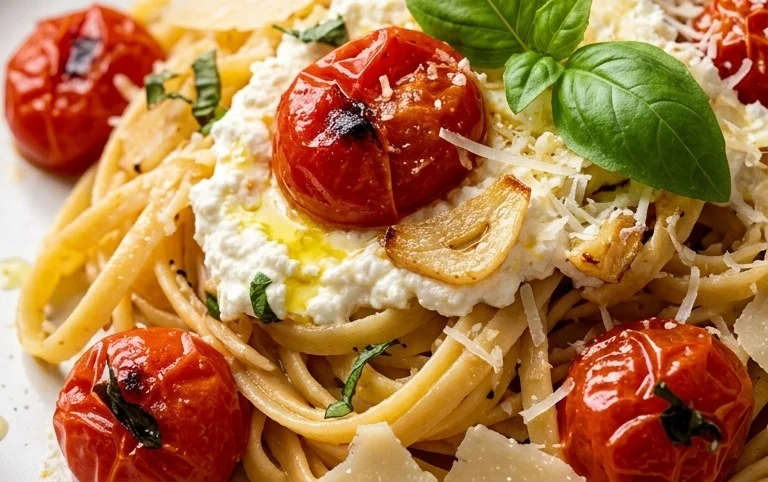 Roasted Tomato and Garlic Ricotta Pasta
