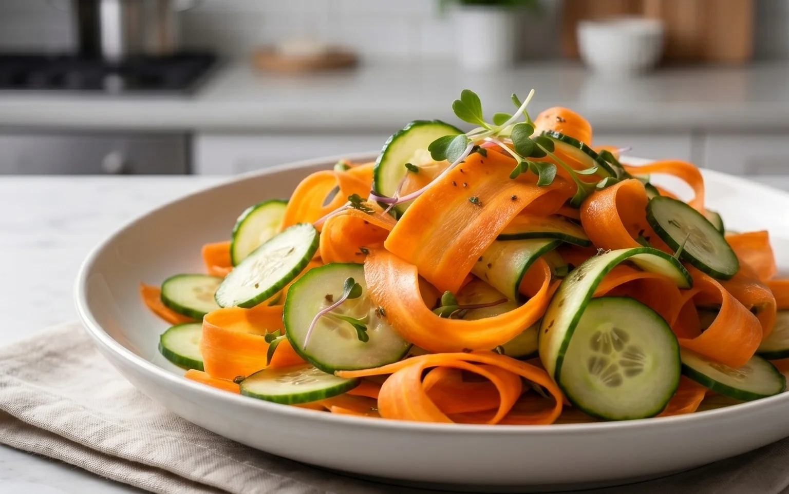 Carrot and Cucumber Ribbon Salad