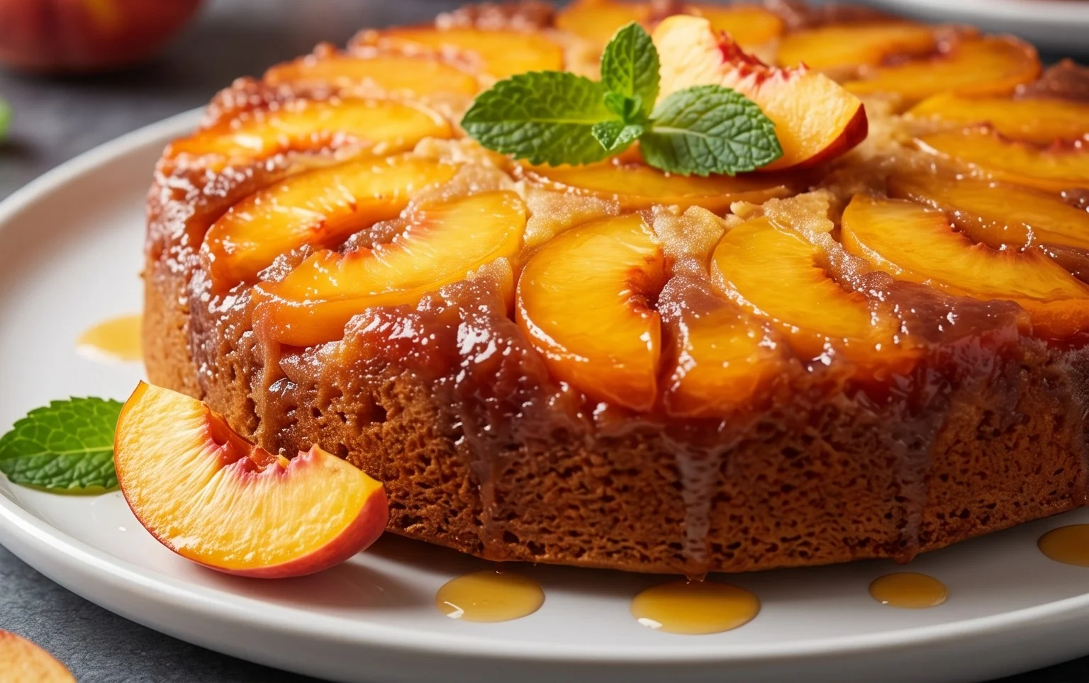Peach Upside-Down Cake Recipe