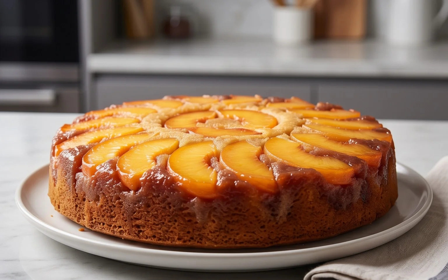 Peach Upside-Down Cake Recipe