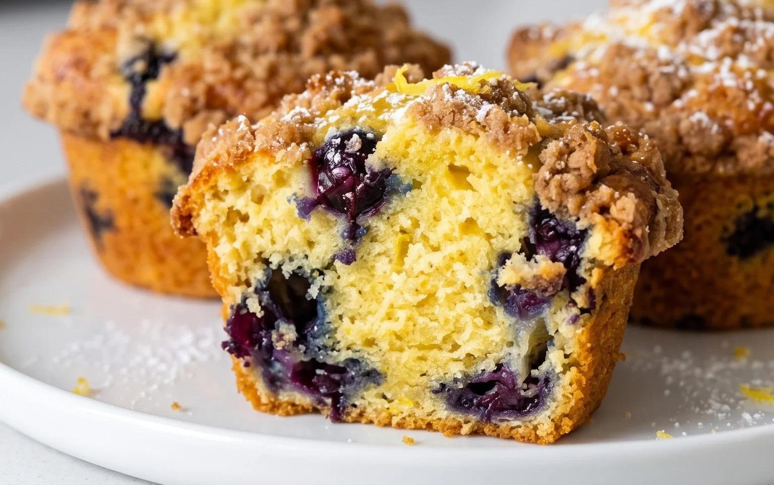 Lemon Blueberry Streusel Muffins