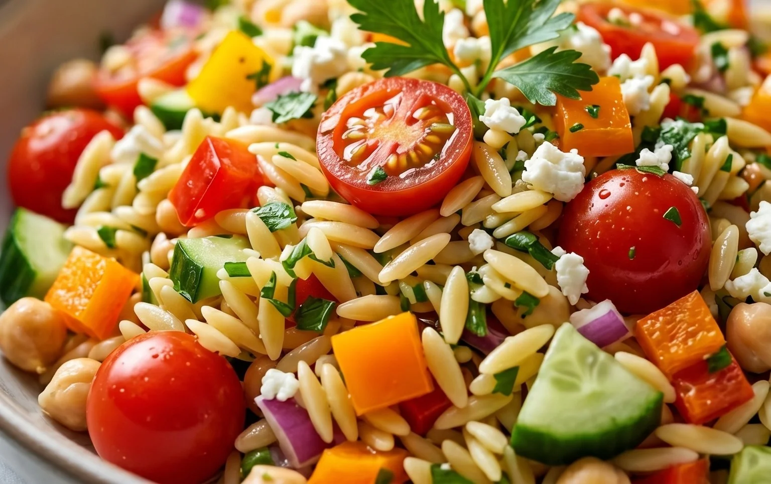 Rainbow Orzo Salad