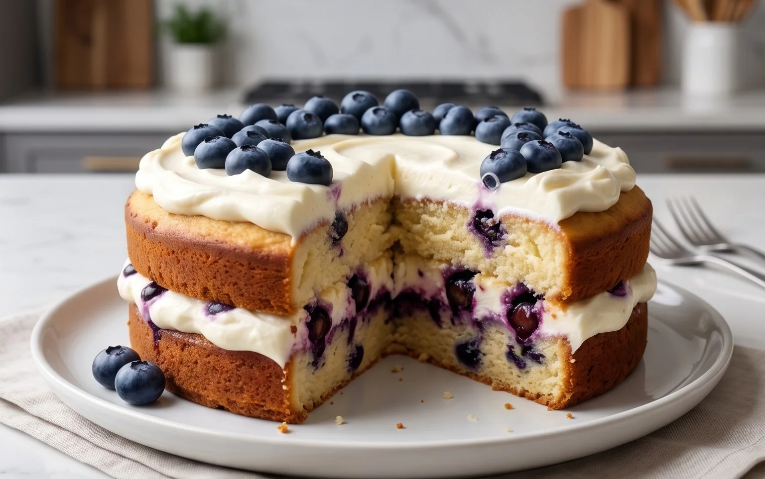 Nova Scotia Blueberry Cream Cake