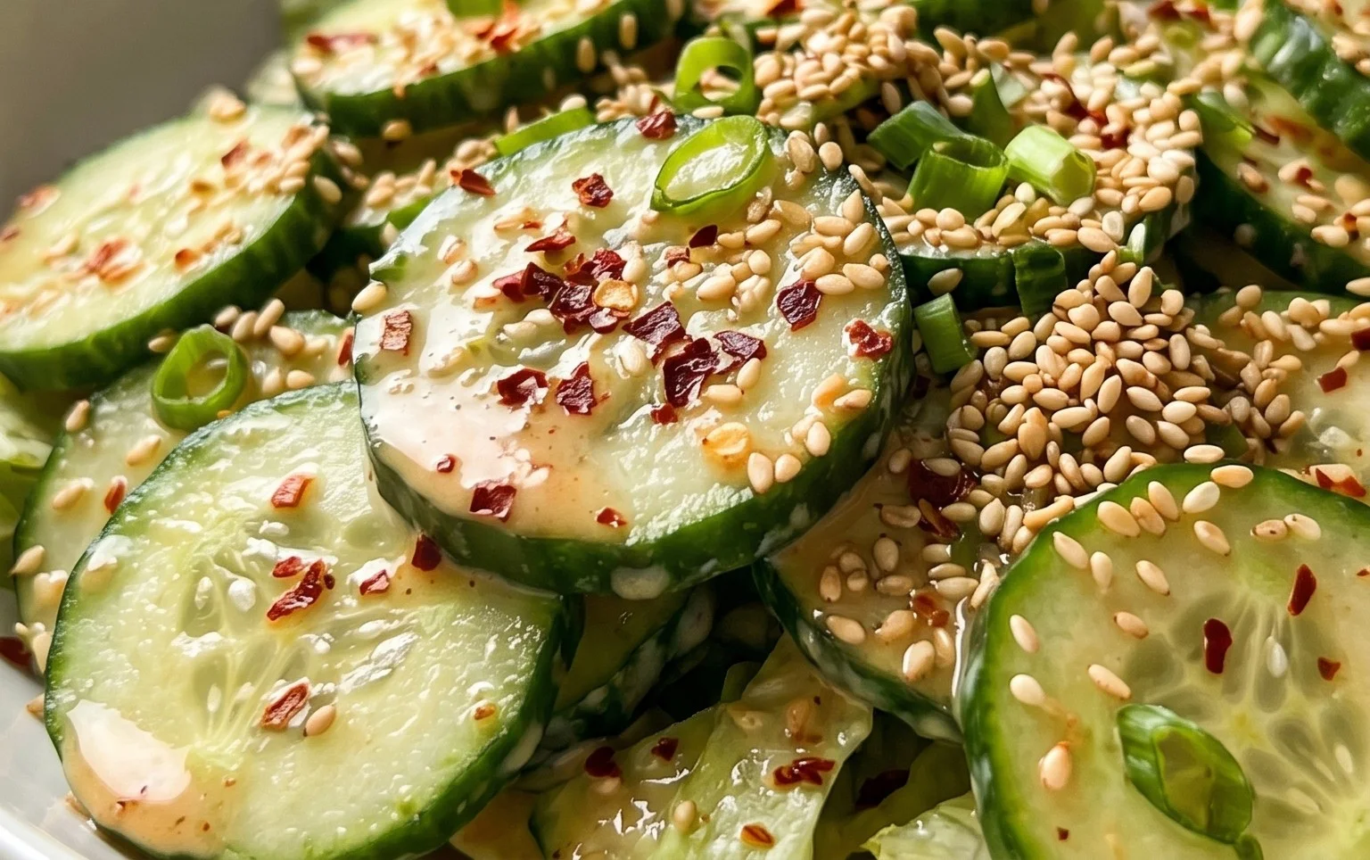 Creamy Asian Cucumber Salad Bowl