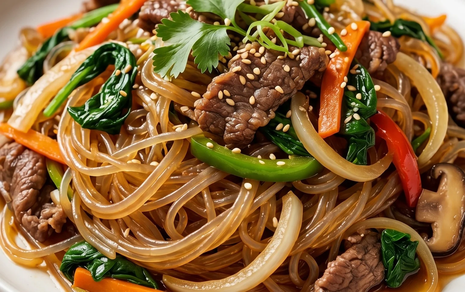 Japchae (Korean Glass Noodle Stir Fry)