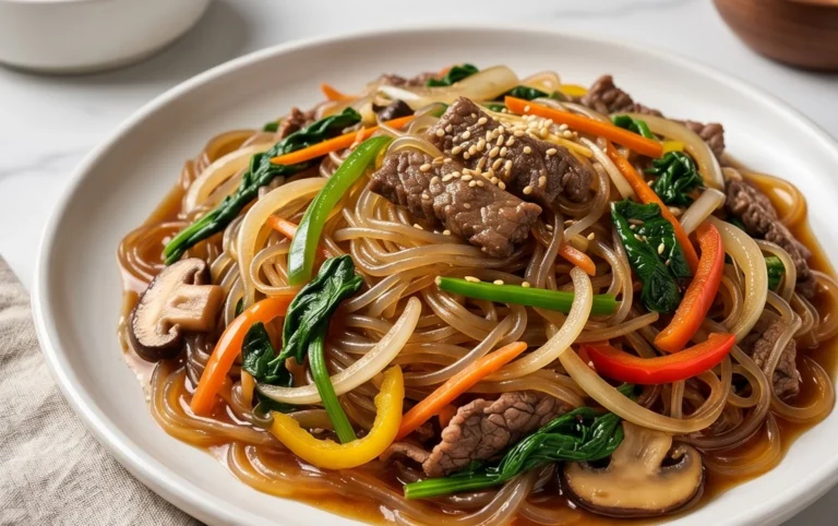 Japchae (Korean Glass Noodle Stir Fry)