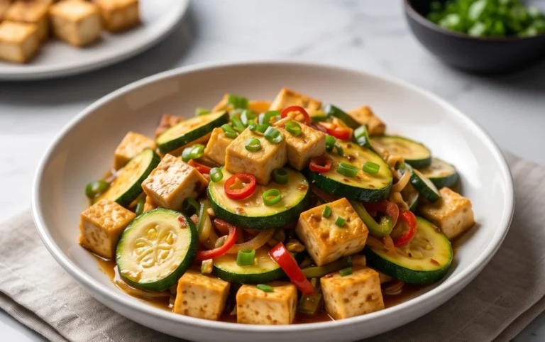 Zucchini Stir Fry With Tofu (Vegan)