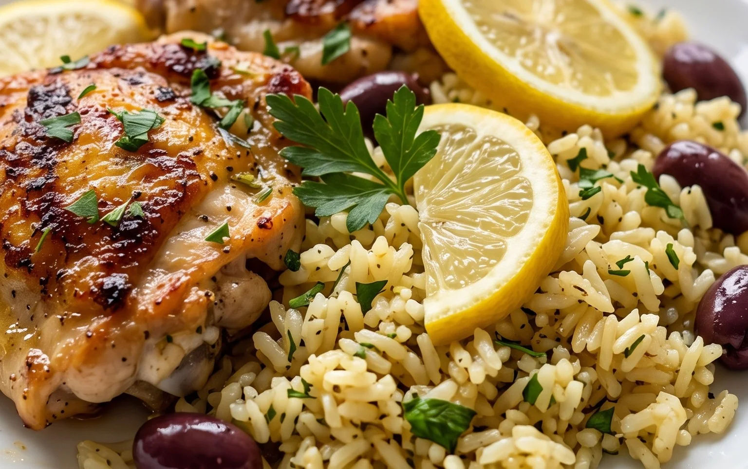 Greek Chicken and Lemon Rice (30 Minutes, One-Pot)