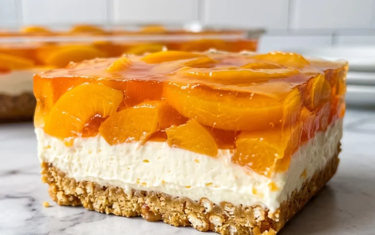 Peach Pretzel Salad Dessert