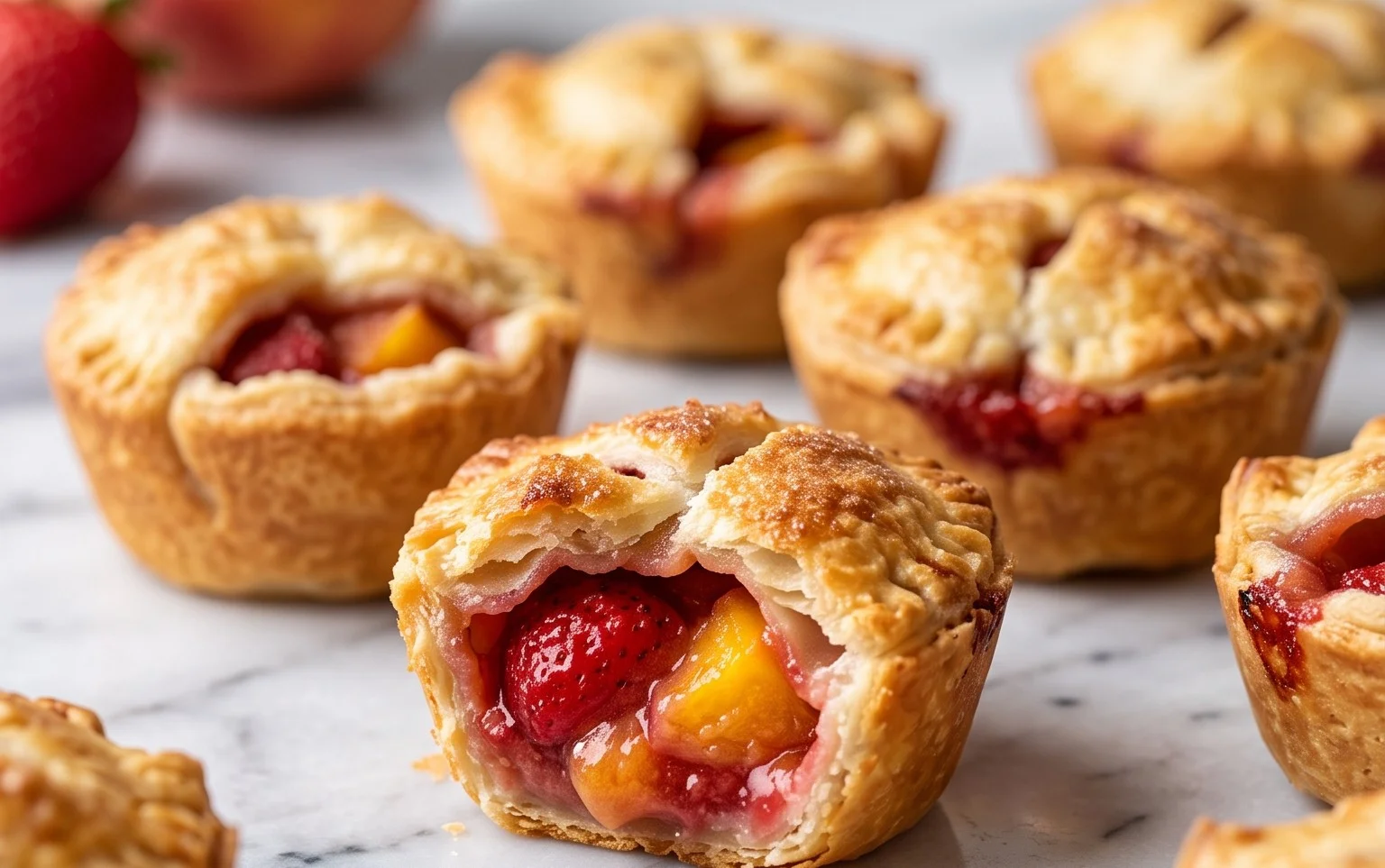 Strawberry Peach Pie Bites