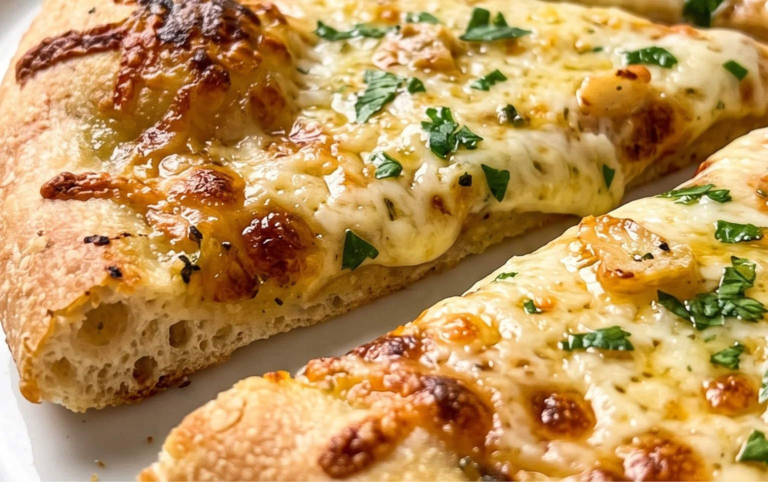 buttery garlic pizza