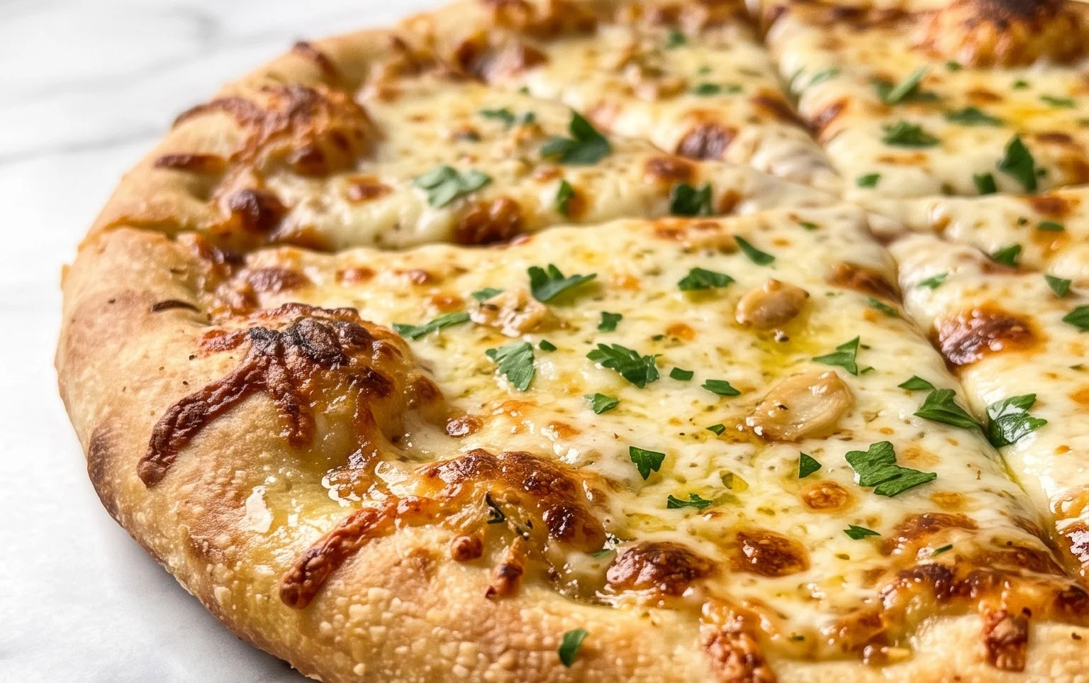 buttery garlic pizza