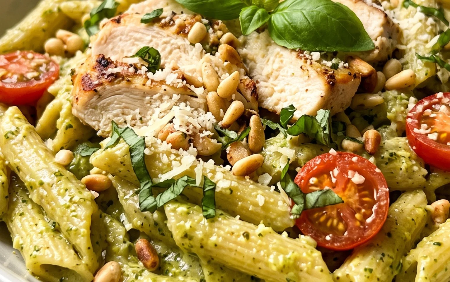 Creamy Chicken Pesto Pasta