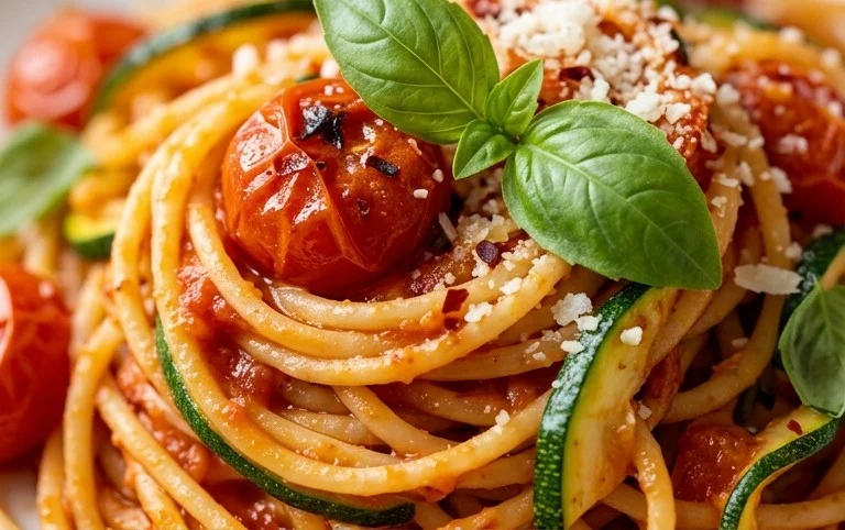 Healthy Tomato Zucchini Pasta