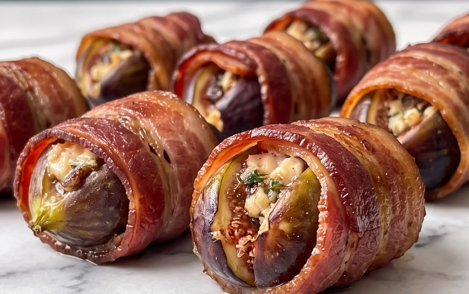 Beef Bacon Wrapped Stuffed Figs