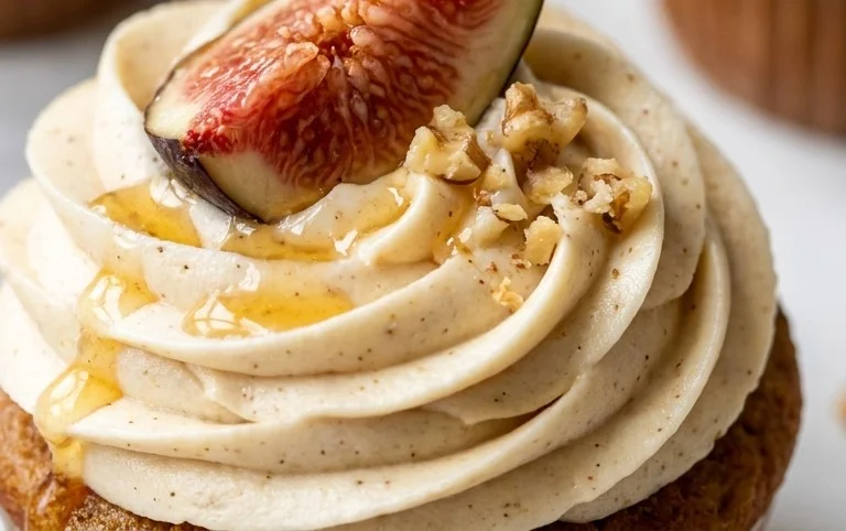 Fig Cupcakes with Honey Cream Cheese Frosting
