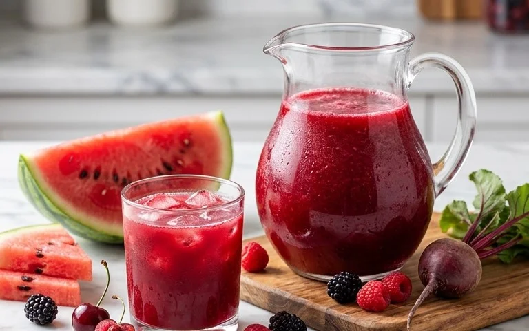 Watermelon Cherry Berry Beet Juice